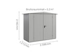 Hörmann Gerätehaus Modell Berry Classic Typ1 Satteldach weißaluminium Doppeltür Maße
