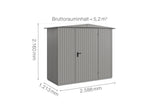 Hörmann Gerätehaus Modell Berry Classic Typ1 Satteldach graualuminium Einzeltür Maße