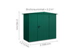 Hörmann Gerätehaus Modell Berry Classic Typ1 Satteldach moosgrün Einzeltür Maße