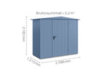 Hörmann Gerätehaus Modell Berry Classic Typ1 Satteldachtaubenblau Einzeltür Maße