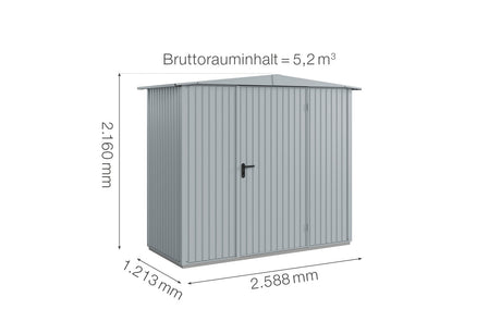 Hörmann Gerätehaus Modell Berry Classic Typ1 Satteldach fenstergrau Einzeltür Maße