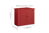 Hörmann Gerätehaus Modell Berry Classic Typ1 Satteldach purpurrot Doppeltür Maße