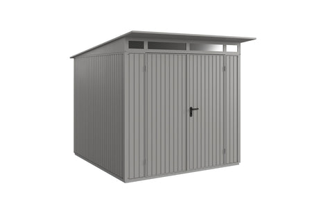Hörmann Gerätehaus Modell Berry Classic Typ2 graualuminium Doppeltür freigestellt