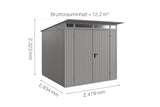 Hörmann Gerätehaus Modell Berry Classic Typ2 graualuminium Doppeltür Maße