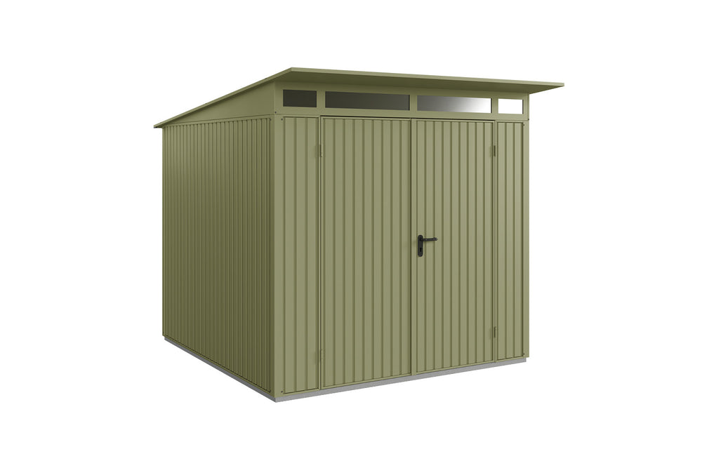 Hörmann Gerätehaus Modell Berry Classic Typ2 schilfgrün Doppeltür freigestellt