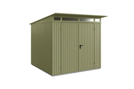 Hörmann Gerätehaus Modell Berry Classic Typ2 schilfgrün Doppeltür freigestellt
