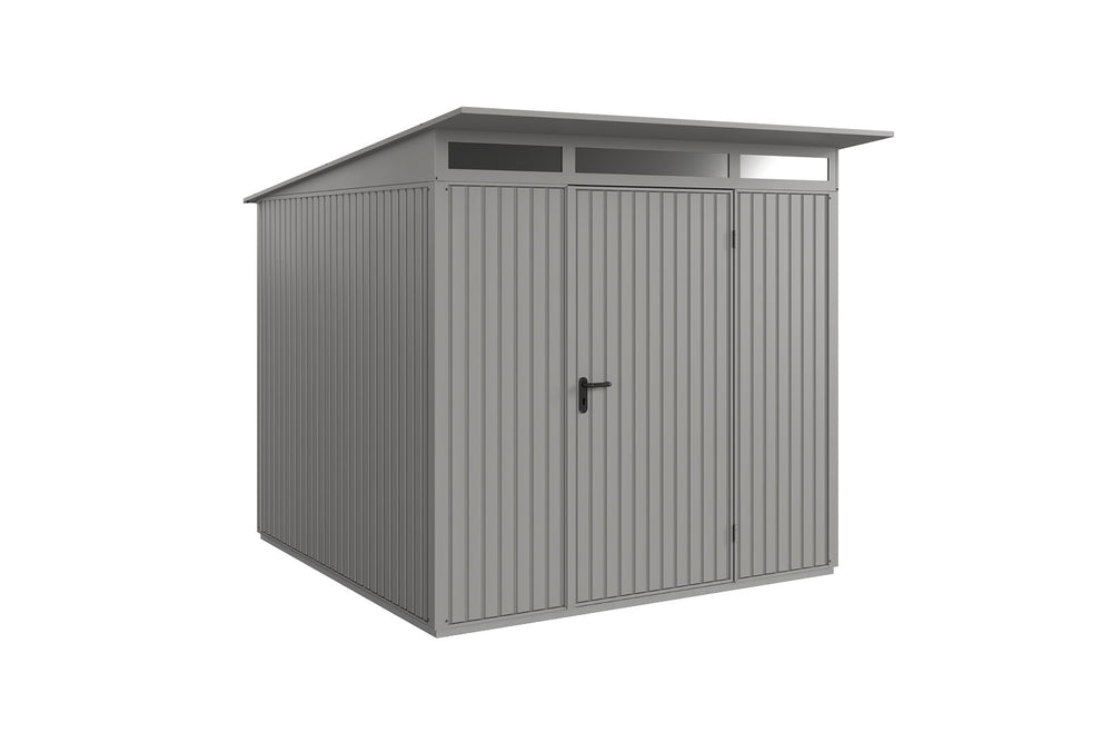 Hörmann Gerätehaus Modell Berry Classic Typ2 graualuminium Einzeltür freigestellt