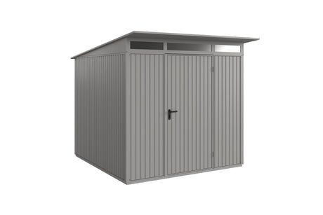 Hörmann Gerätehaus Modell Berry Classic Typ2 graualuminium Einzeltür freigestellt