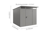 Hörmann Gerätehaus Modell Berry Classic Typ2 graualuminium Doppeltür Maße