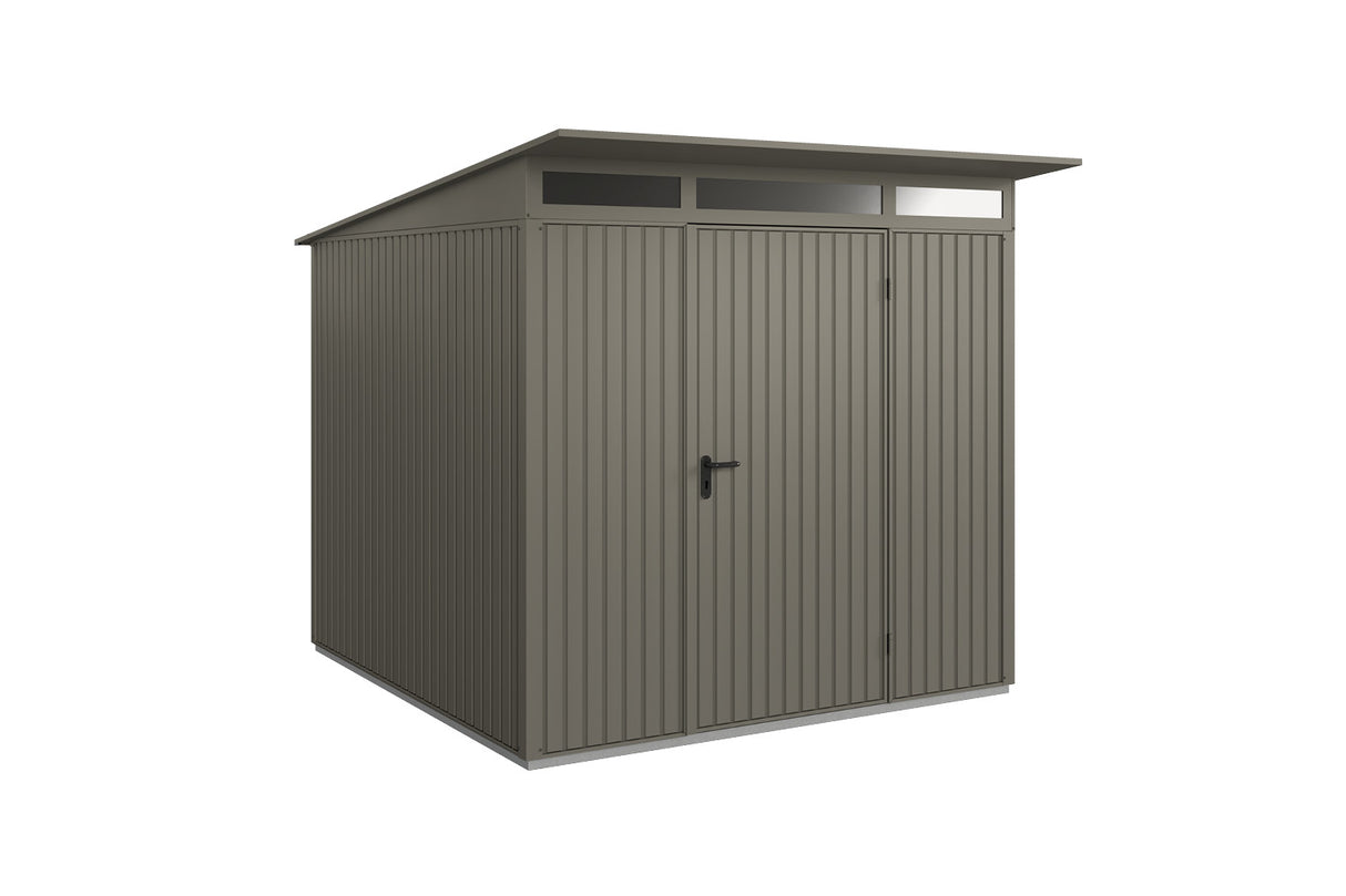 Hörmann Gerätehaus Modell Berry Classic Typ2 quarzgrau Einzeltür freigestellt
