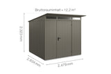Hörmann Gerätehaus Modell Berry Classic Typ2 quarzgrau Einzeltür Maße