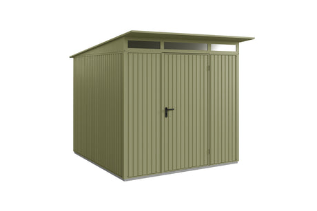 Hörmann Gerätehaus Modell Berry Classic Typ2 schilfgrün Einzeltür freigestellt