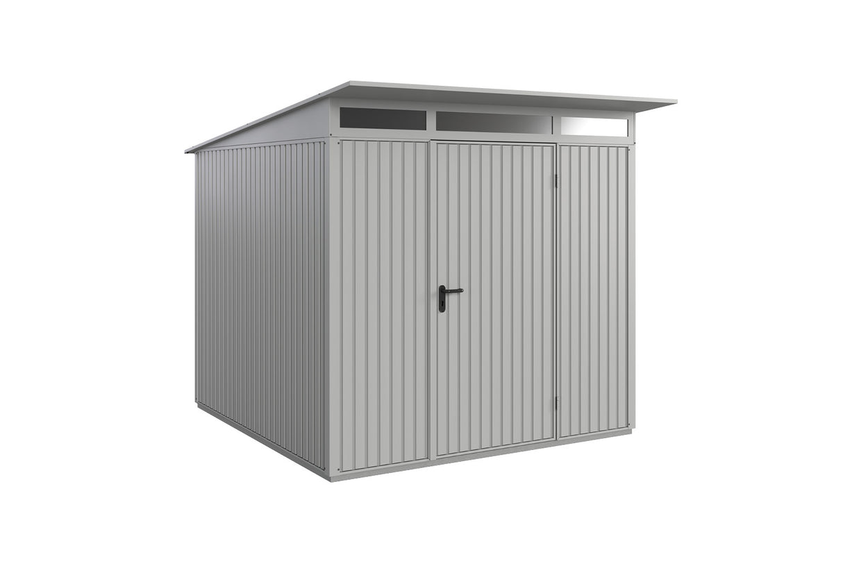 Hörmann Gerätehaus Modell Berry Classic Typ2 weißaluminium Einzeltür freigestellt