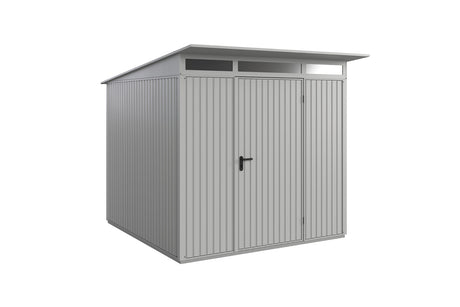 Hörmann Gerätehaus Modell Berry Classic Typ2 weißaluminium Einzeltür freigestellt