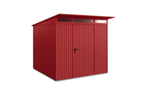 Hörmann Gerätehaus Modell Berry Classic Typ2 purpurrot Einzeltür freigestellt