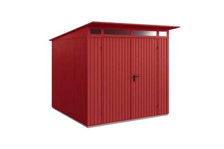 Hörmann Gerätehaus Modell Berry Classic Typ2 purpurrot Doppeltür freigestellt