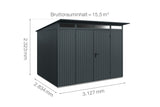 Hörmann Gerätehaus Modell Berry Classic Typ3 anthrazit Doppeltür Maße