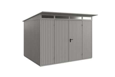 Hörmann Gerätehaus Modell Berry Classic Typ3 graualuminium Doppeltür freigestellt
