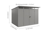 Hörmann Gerätehaus Modell Berry Classic Typ3 graualuminium Doppeltür Maße