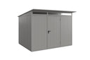 Hörmann Gerätehaus Modell Berry Classic Typ3 graualuminium Einzeltür freigestellt