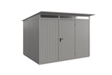 Hörmann Gerätehaus Modell Berry Classic Typ3 graualuminium Einzeltür freigestellt