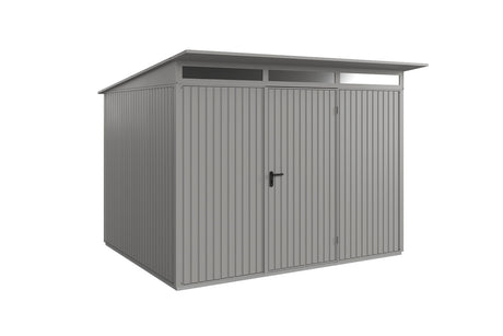 Hörmann Gerätehaus Modell Berry Classic Typ3 graualuminium Einzeltür freigestellt