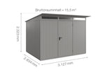 Hörmann Gerätehaus Modell Berry Classic Typ3 graualuminium Doppeltür Maße