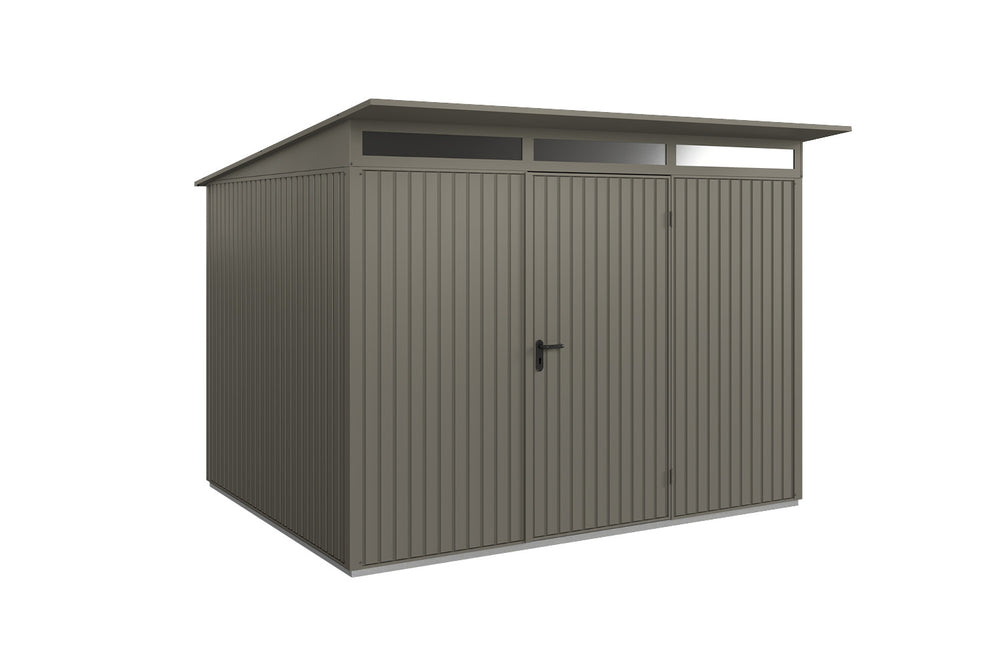 Hörmann Gerätehaus Modell Berry Classic Typ3 quarzgrau Einzeltür freigestellt