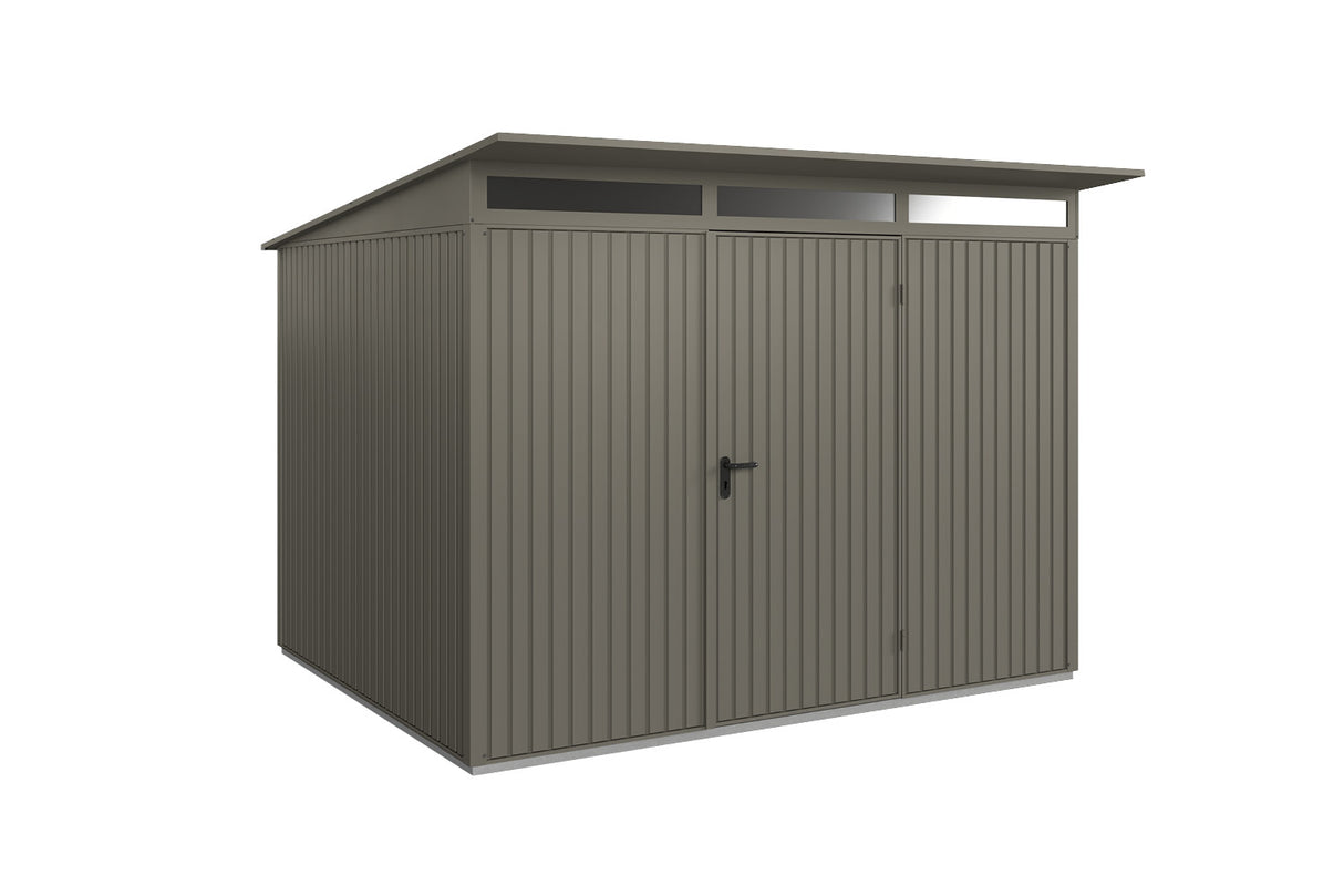 Hörmann Gerätehaus Modell Berry Classic Typ3 quarzgrau Einzeltür freigestellt