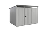 Hörmann Gerätehaus Modell Berry Classic Typ3 weißaluminium Einzeltür freigestellt