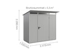 Hörmann Gerätehaus Modell Berry Classic Typ1 weißaluminium Einzeltür Maße