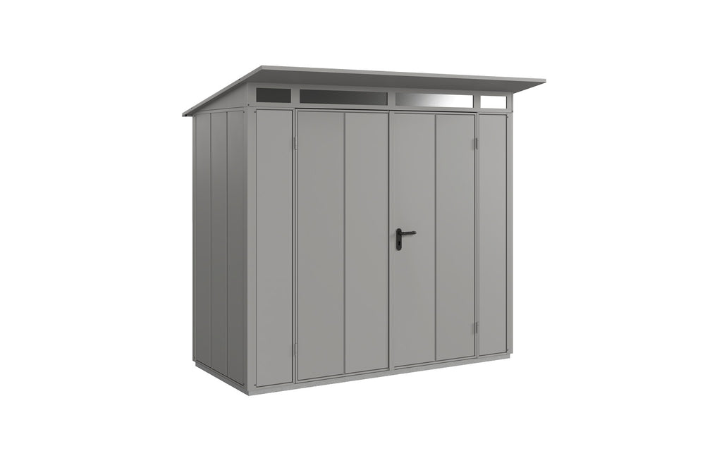Hörmann Gerätehaus Modell Berry Modern Typ1 graualuminium Doppeltür freigestellt