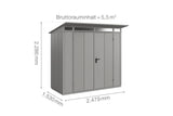 Hörmann Gerätehaus Modell Berry Modern Typ1 graualuminium Doppeltür Maße