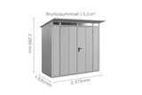 Hörmann Gerätehaus Modell Berry Modern Typ1 weißaluminium Doppeltür Maße