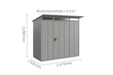 Hörmann Gerätehaus Modell Berry Modern Typ1 graualuminium Einzeltür Maße