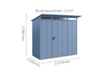 Hörmann Gerätehaus Modell Berry Modern Typ1 taubenblau Einzeltür Maße