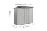 Hörmann Gerätehaus Modell Berry Modern Typ1 weißaluminium Einzeltür Maße