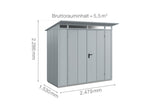 Hörmann Gerätehaus Modell Berry Modern Typ1 fenstergrau Doppeltür Maße