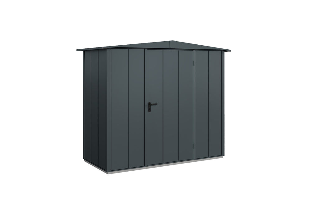 Hörmann Gerätehaus Modell Berry Modern Typ1 Satteldach anthrazit Einzeltür freigestellt