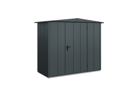 Hörmann Gerätehaus Modell Berry Modern Typ1 Satteldach anthrazit Einzeltür freigestellt
