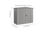Hörmann Gerätehaus Modell Berry Modern Typ1 Satteldach graualuminium Doppeltür Maße