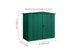 Hörmann Gerätehaus Modell Berry Modern Typ1 Satteldach moosgrün Doppeltür Maße