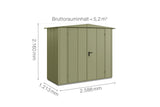 Hörmann Gerätehaus Modell Berry Modern Typ1 Satteldach schilfgrün Doppeltür Maße