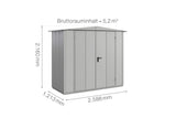 Hörmann Gerätehaus Modell Berry Modern Typ1 Satteldach weißaluminium Doppeltür Maße