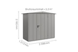 Hörmann Gerätehaus Modell Berry Modern Typ1 Satteldach graualuminium Einzeltür Maße