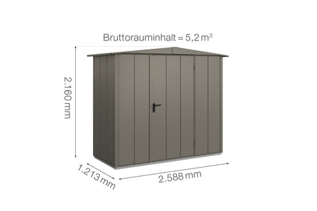 Hörmann Gerätehaus Modell Berry Modern Typ1 Satteldach quarzgrau Einzeltür Maße