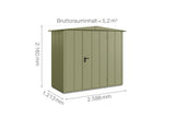 Hörmann Gerätehaus Modell Berry Modern Typ1 Satteldach schilfgrün Einzeltür Maße