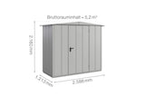 Hörmann Gerätehaus Modell Berry Modern Typ1 Satteldach weißaluminium Einzeltür Maße