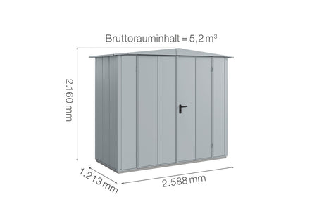 Hörmann Gerätehaus Modell Berry Modern Typ1 Satteldach fenstergrau Doppeltür Maße