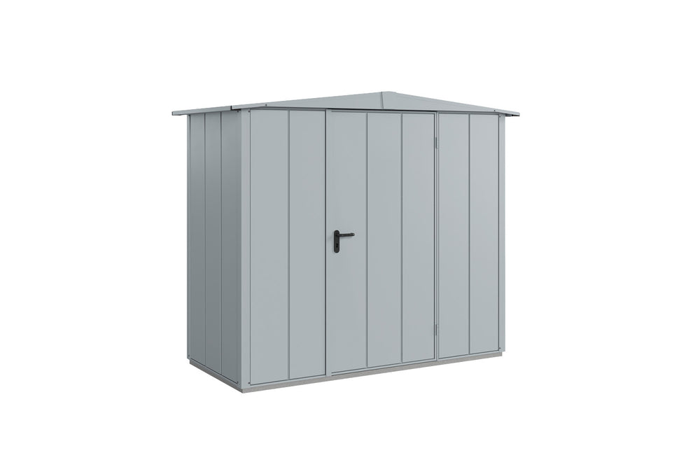 Hörmann Gerätehaus Modell Berry Modern Typ1 Satteldach fenstergrau Einzeltür freigestellt